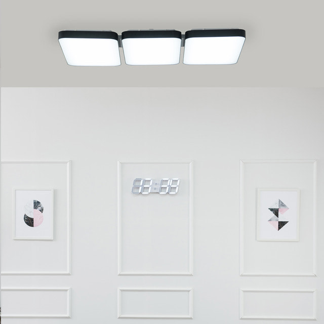LED 커브드 시스템 거실등 180W (블랙) 밀착형