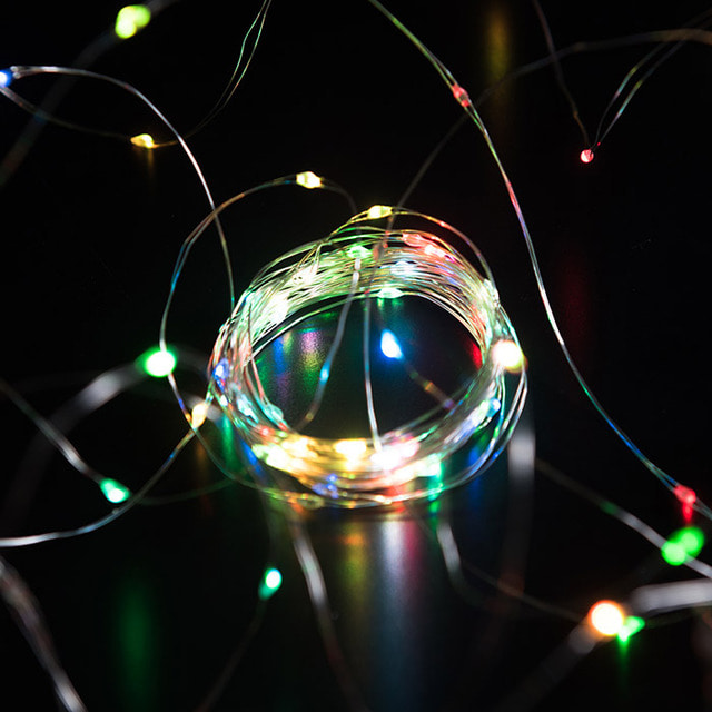 LED 큐빅 은하수장식 100구 컬러(RGB)색 크리스마스 장식 트리조명