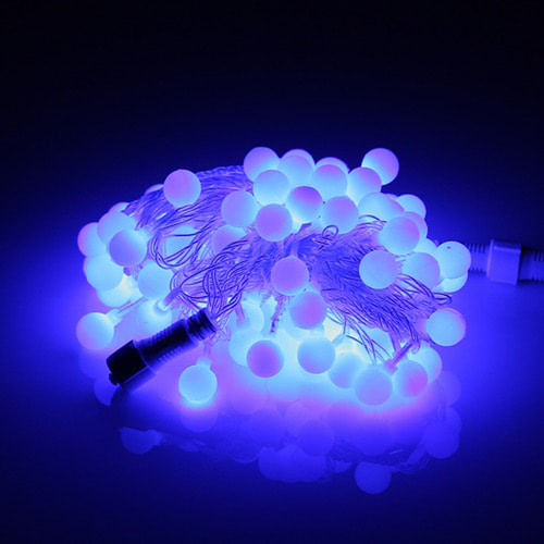 LED 볼(앵두) 96구 연결형 투명선 청색 크리스마스 장식 트리조명