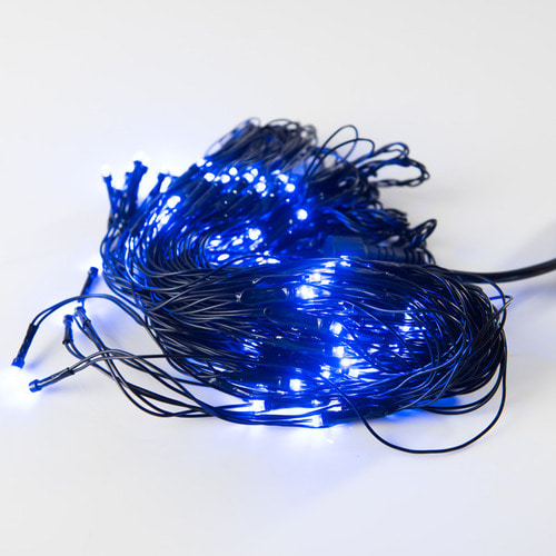 LED 네트 트리구 160구 연결형 검정선 청색 크리스마스 장식 트리조명