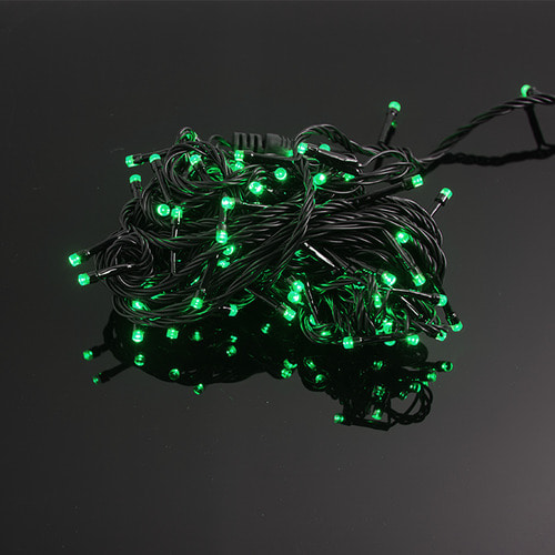 LED 퍼스트 트리구 100구 연결형 검정선 녹색 크리스마스 장식 트리조명