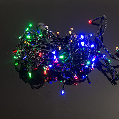 LED 퍼스트 트리구 100구 연결형 검정선 4색 크리스마스 장식 트리조명