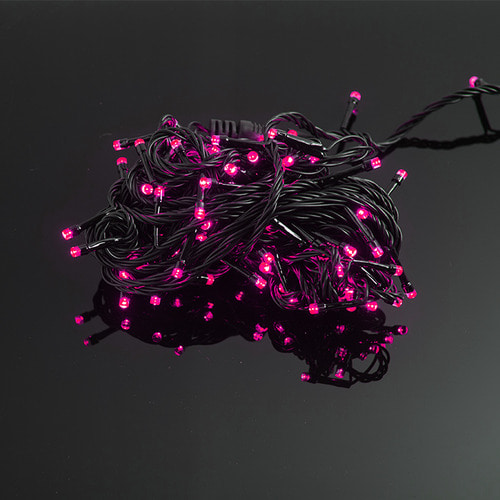 LED 퍼스트 트리구 100구 연결형 검정선 핑크색 크리스마스 장식 트리조명