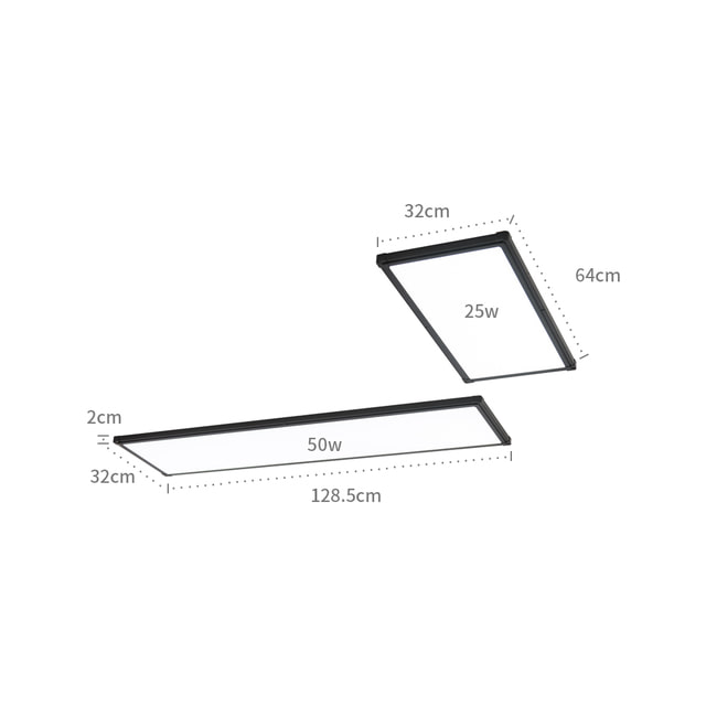 울트라 LED 주방등 엣지 평판조명 75W L(1285x320) x 1 + (640x320) x 1 주방인테리어