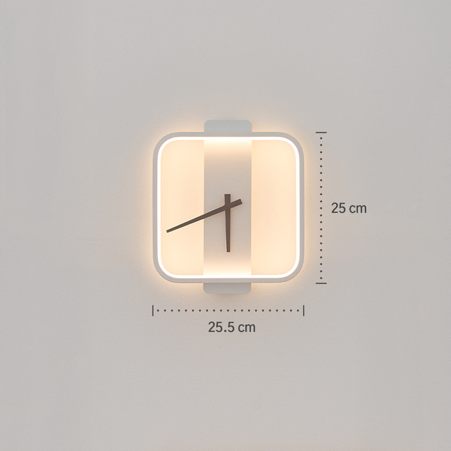LED 에코 로디브 사각 시계 벽등 8W